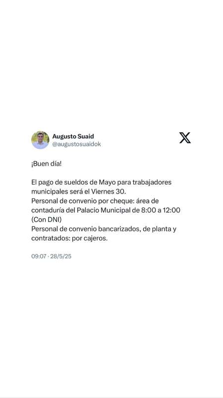 Viernes 30 Pago Sueldos
